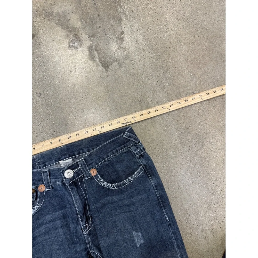 True Religion Joey Super T Mens Dark Wash Straight Leg Jeans Size 36x34 USA Made